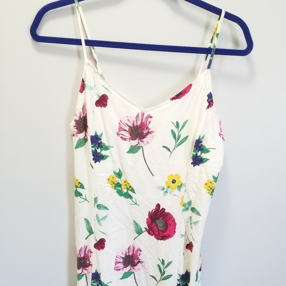 White Floral Midi Dress - Fully Lined - Picture 4 of 6